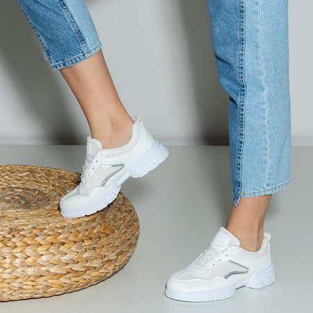 Białe damskie buty sportowe Flori - Sportowe