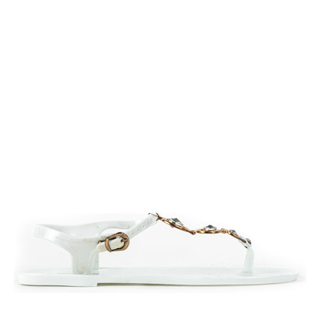Białe sandały z ozdobą Tossertine - Obuwie