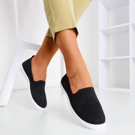 Czarne sportowe buty typu slip on Laurita - Obuwie