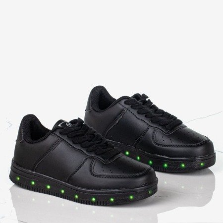 Czarne świecące buty dziecięce LED Collt - Obuwie