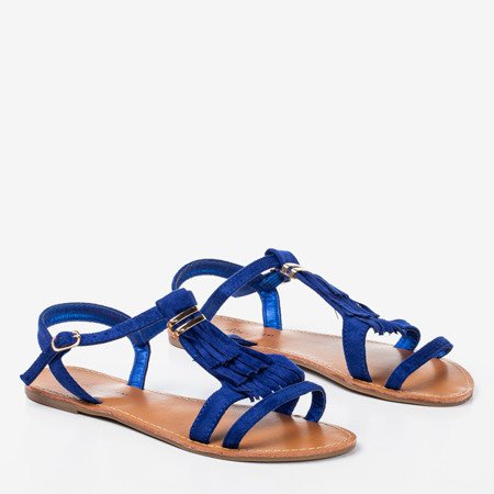 Kobaltowe sandały z frędzelkami Minikria - Obuwie