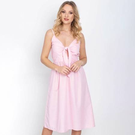 Różowa sukienka na ramiączkach - Odzież