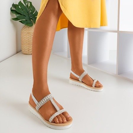 Srebrne sandały z ozdobami Forsola - Obuwie