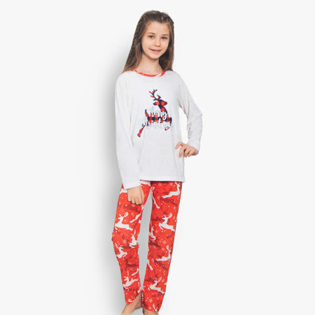 Świąteczna dziecięca piżama z printem - Odzież