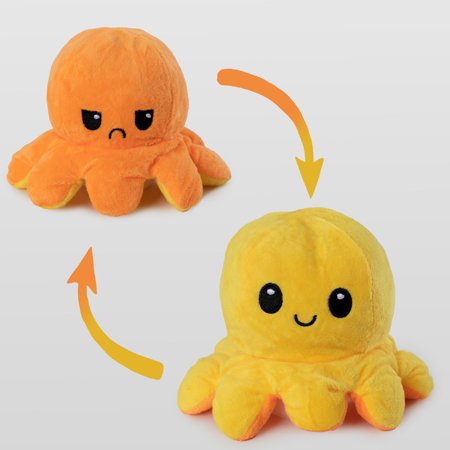 Żółto-pomarańczowa pluszowa ośmiornica - Zabawki