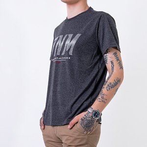 Bawełniana koszulka męska w kolorze ciemnoszarym - Odzież