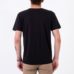 Bawełniana koszulka męska w kolorze czarnym - Odzież