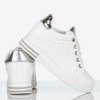 Białe buty sportowe na krytym koturnie damskie Sliomena - Obuwie