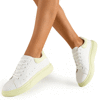 Białe damskie buty sportowe z zielonymi wstawkami Gulio - Obuwie
