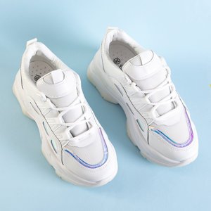 Białe damskie sportowe buty Grumlat - Obuwie