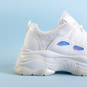 Białe damskie sportowe buty Grumlat - Obuwie