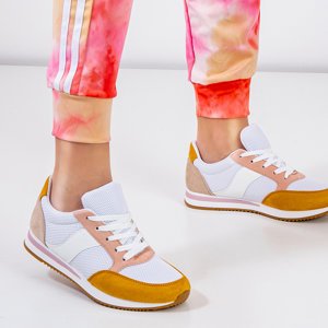 Białe damskie sportowe buty z kolorowymi wstawkami Obleya - Obuwie