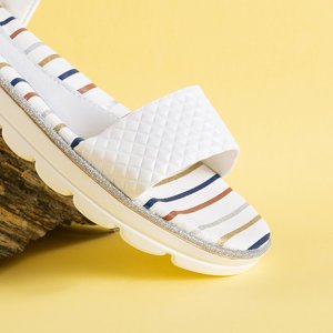 Białe dziecięce płaskie sandały Lusita - Obuwie