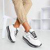 Białe sportowe buty damskie na grubej platformie z czarnymi wstawkami Savss - Obuwie