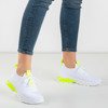 Białe sportowe buty z neonowymi żółtymi wstawkami Brighton - Obuwie