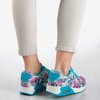 Biało-niebieskie buty sportowe damskie z kwiecistym wzorem Love Flowers - Obuwie