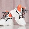 Biało - pomarańczowe buty sportowe z wysoką cholewką Perreseva - Obuwie