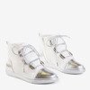 Biało-srebrne damskie sneakersy Enzo - Obuwie
