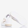 Biało-złote sneakersy na krytym koturnie Marcja - Obuwie