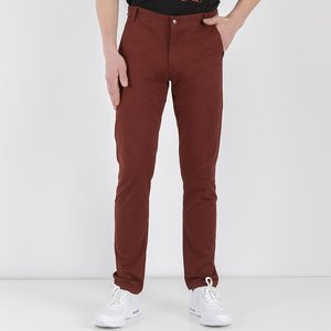 Bordowe męskie spodnie materiałowe - Odzież