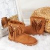 Brązowe buty a'la śniegowce  z ozdobami Figgi - Obuwie
