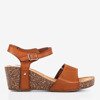 Ciemnobrązowe sandały damskie ażurowe Elemia - Obuwie