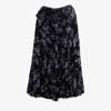 Czarna plisowana spódnica midi z szarym nadrukiem kwiatów - Odzież
