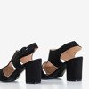 Czarne damskie ażurowe sandały na słupku Cytuss- Obuwie