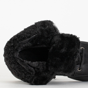 Czarne damskie buty a'la śniegowce Molisano - Obuwie