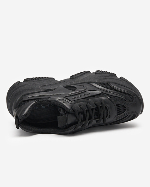 Czarne damskie buty sportowe na masywnej podeszwie Okis - Obuwie