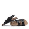 Czarne lakierowane sandały z klamrami Rocky - Obuwie