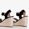 Czarne sandały na koturnie Baska - Obuwie