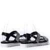 Czarne sandały z cyrkoniami Rodetria - Obuwie
