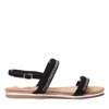 Czarne sandały z cyrkoniami Zammena - Obuwie