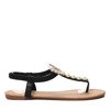 Czarne sandały z perełkami Hadleigh- Obuwie