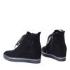 Czarne sneakersy wiązane koronkową wstążką Luna - Obuwie