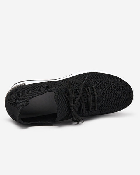 Czarne sportowe buty damskie na koturnie Nermo- Obuwie