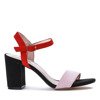 Czarno - różowe sandały na słupku w kolorze czarnym Tribanah - Obuwie