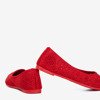 Czerwone baleriny ażurowe Mysolva - Obuwie