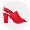 Czerwone sandały damskie na słupku z cholewką Flower Hill - Obuwie