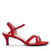Czerwone sandały na niskiej szpilce Severina - Obuwie