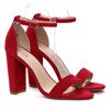 Czerwone sandały na słupku Alani- Obuwie