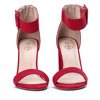 Czerwone sandały na słupku z zapięciem Katie - Obuwie