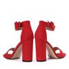 Czerwone sandały na wysokim słupku Rosalina - Obuwie