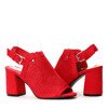 Czerwone sandały na wyższym słupku Farenna - Obuwie