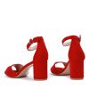 Czerwone sandały z eko - zamszu na słupku Arrietty - Obuwie