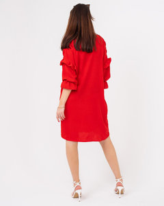 Damska krótka czerwona sukienka- Odzież