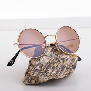 Damskie okulary przeciwsłoneczne lenonki w kolorze brązowym - Okulary