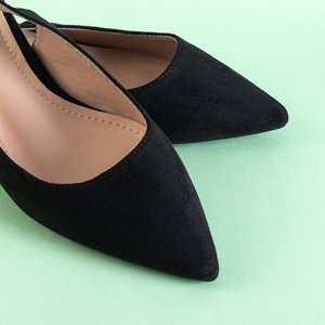Damskie sandały z noskiem w szpic w czarnym kolorze Latifa - Obuwie