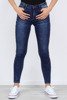 Długie, ciemnoniebieskie jeansy z cyrkoniami Kaylee- Obuwie